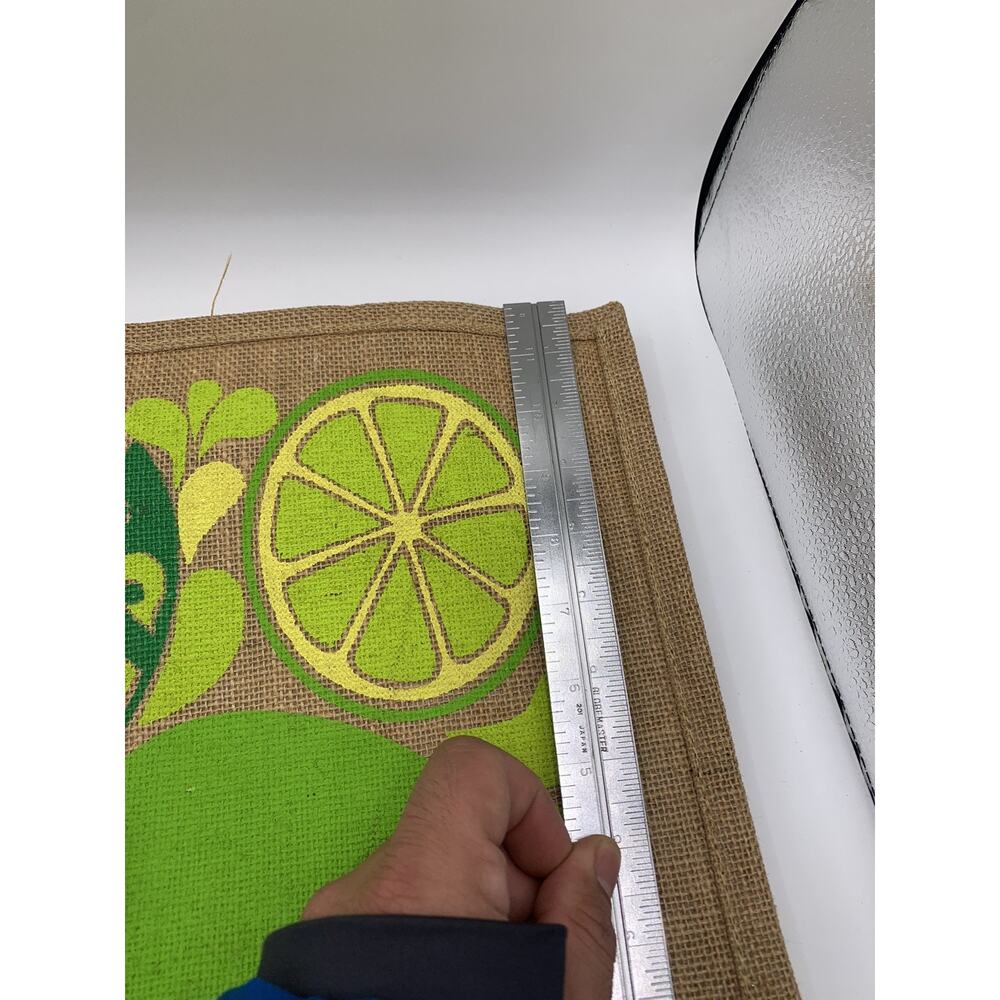 Trader Joe's Large Tote Bag Lemon and Lime Jute Burlap Reusable Shopping Bag - Picture 13 of 14